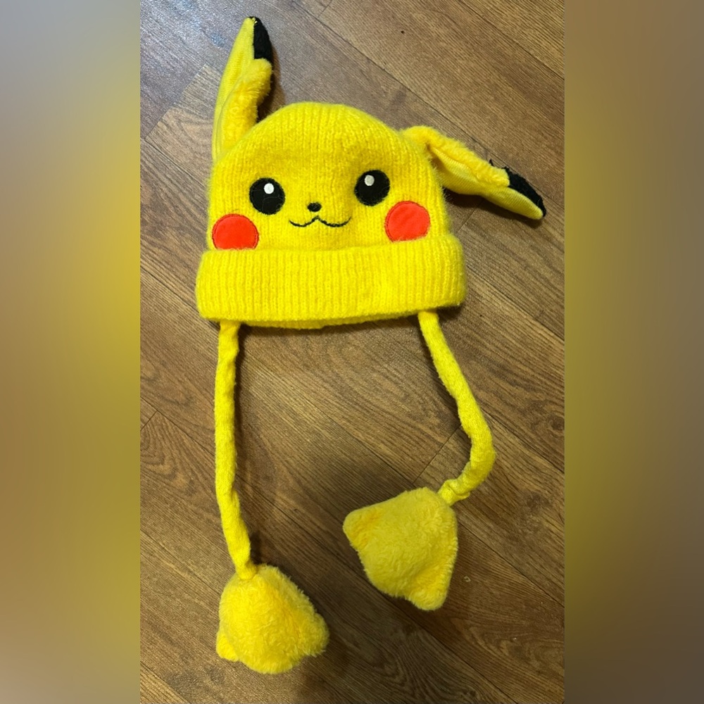 Pikachu Kid’s Unisex Embroidered Beanie Winter Hat Pokémon Anime Cosplay Kidcore